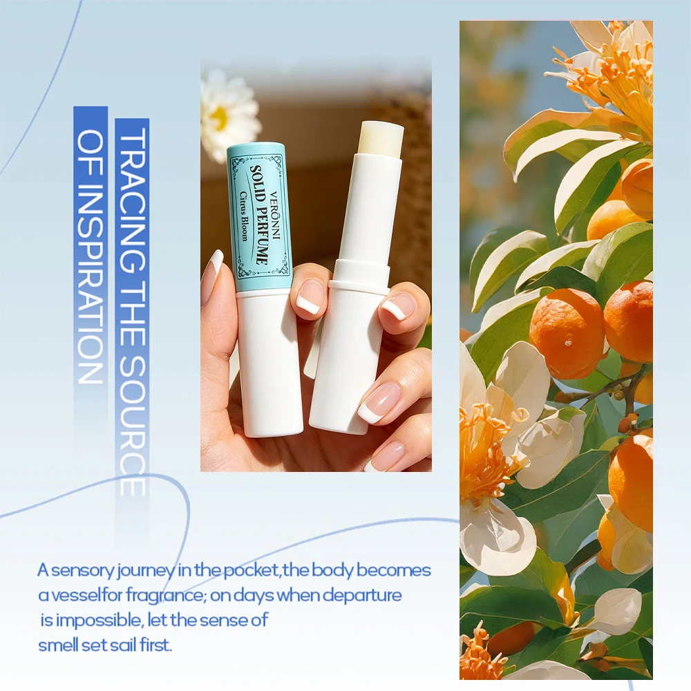 3pcs Solid Perfume Stick Portable Long Lasting Fragrance Balm For Women Citrus Rose Woody Scent Travel Size Alcohol Free