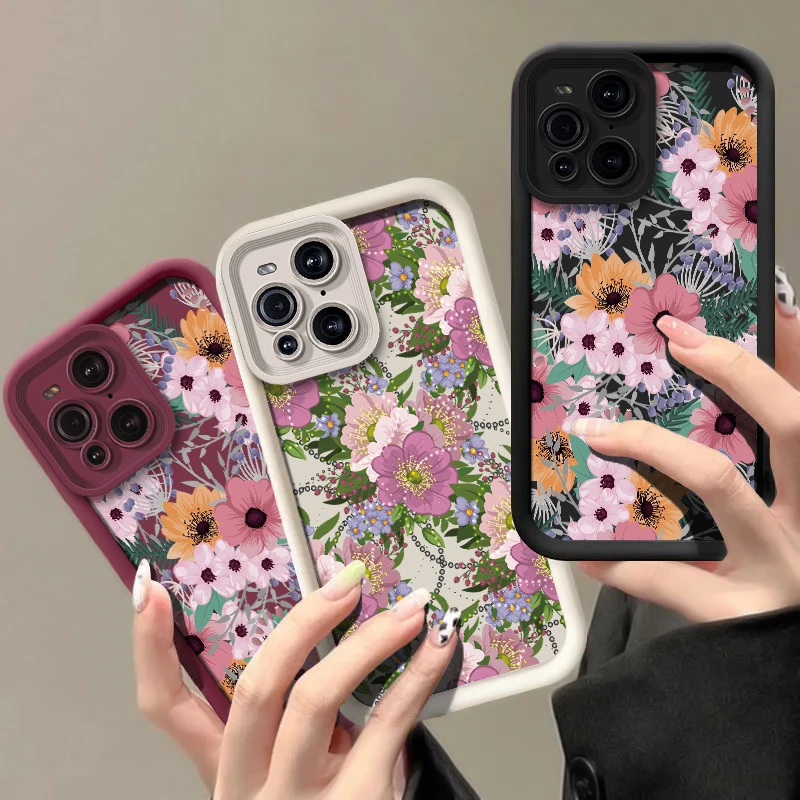 جراب هاتف لموتورولا موتو إيدج 50 60 Funsion 40 Neo G56 G86 G35 G52 G53 G54 G60 G75 زهرة نمط سيليكون ماتي غطاء