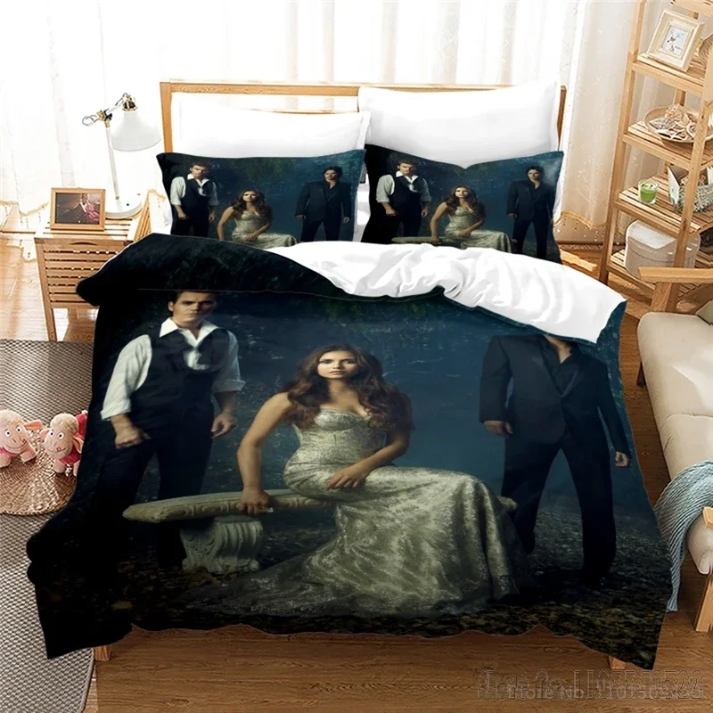 The Vampire Diaries TV Serie Love Child Duvet Cover Set HD Comforter Cover Bedclothes for Kids Bedding Sets Bedroom Decor