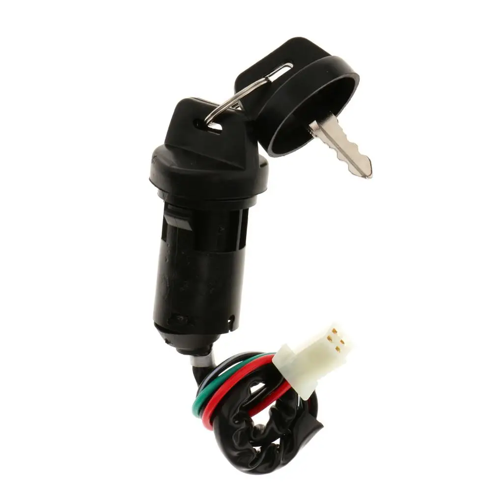 Ignition Key Scooter ATV Moped Kart Electric Motorcycle Switch Lock 4 Wire