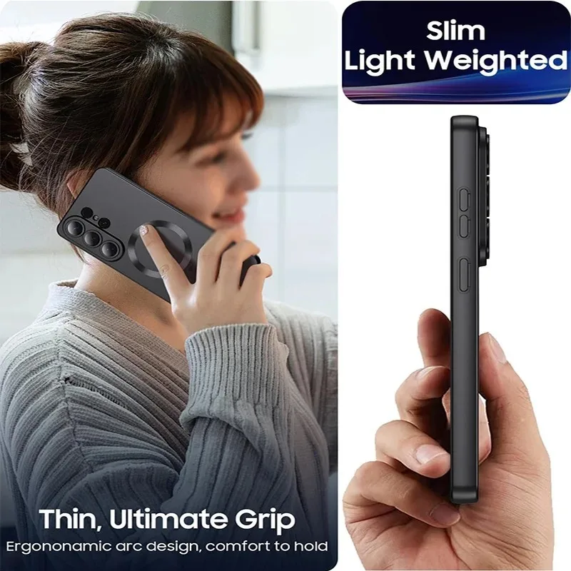 Luxuriöse Magnetische Kabellose Ladehülle für Samsung Galaxy S26 S25 S24 S23 S 26 25 Ultra Plus Hüllen Stoßfeste Weiche Handyhülle – Detail 9