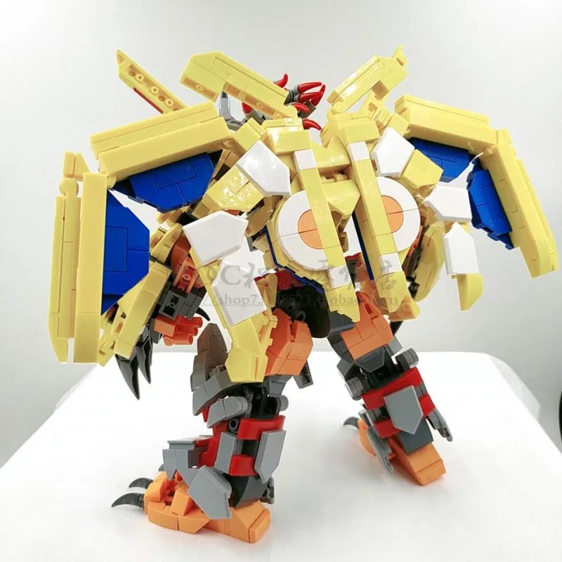 Anime Figure Dolls Building Blocks Children's Toys Digimon War Greymon Metal Greymon Action Soldier Assemble Bricks Kids Toys