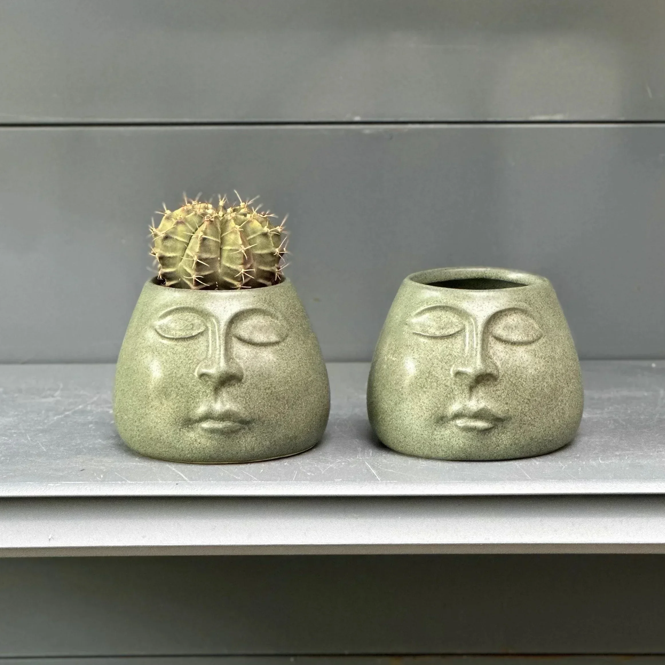 Ceramic Flowerpot Abstract Face Flower Vase Desktop Porcelain Basin Ashtray Plant Accessories Home Decoration Accessories