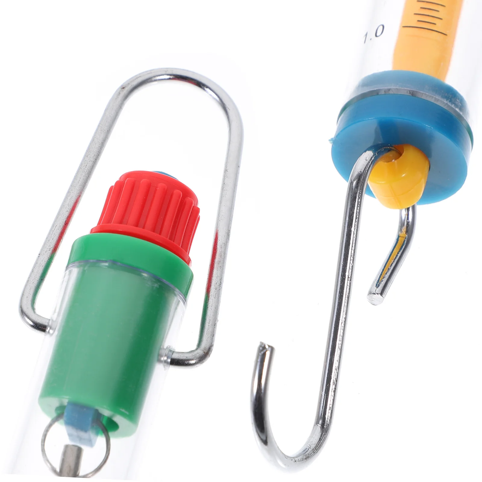 

2Pcs Spring Force Scale Tubular Hanging Transparent Cylinder Design Dual Scale Physics Science Experiment Tools