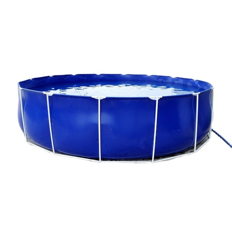 Round plastic bracket canvas pond, thickened koi temporary pond, canvas fish pond with bracket, leech pond