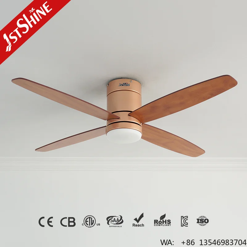 1stshine Modern Smart Sale Timer Function Powerful Airflow Flush Mount 6 Speeds Voice Assistant Ceiling Fan With LED Light