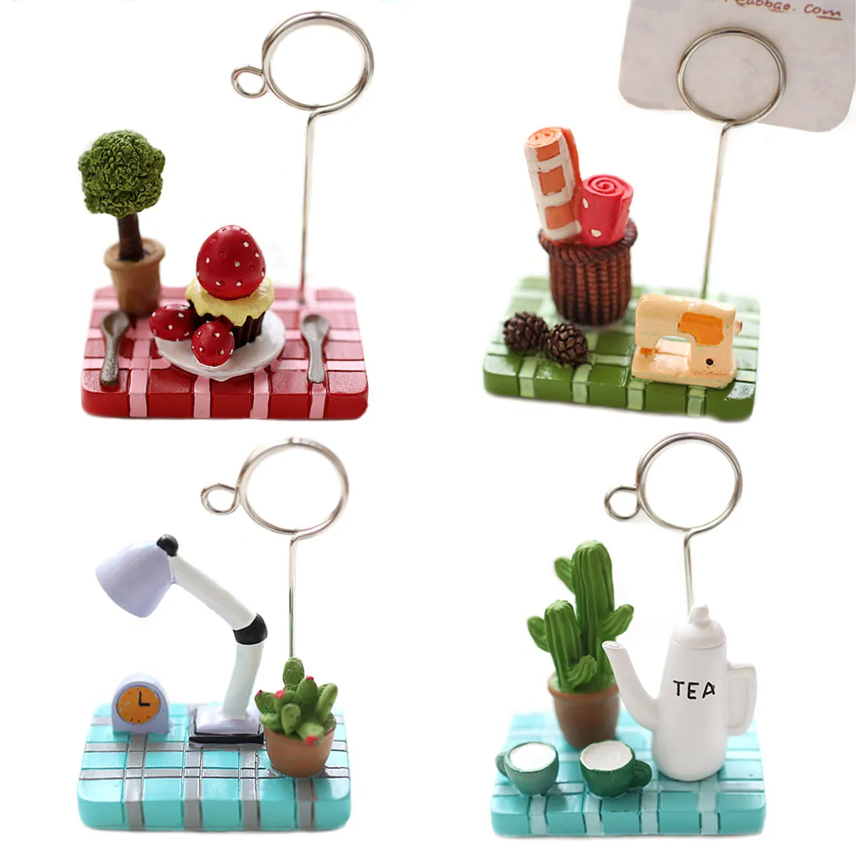 Succulent Plants Microlandschaft Memo Clip Teapot Multifunctional Photo Holder Note Clip Desktop Stand for Office Home Use