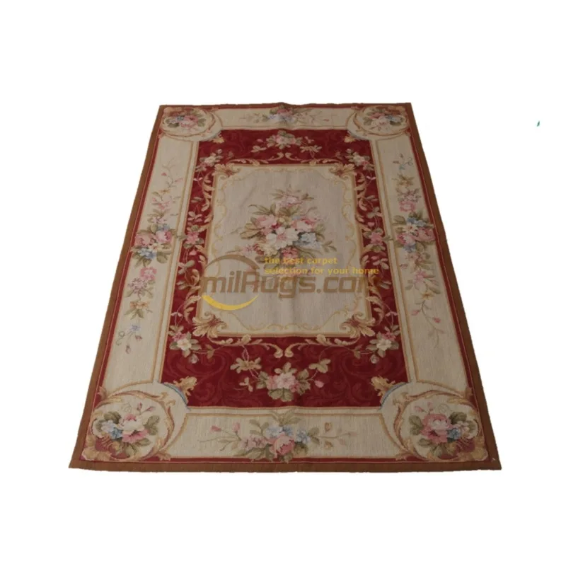 Needlepoint Carpet, Pure Handmade Wool Weaving, Indulge in French Classicism