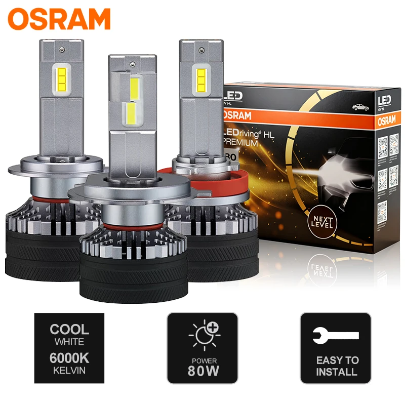 

OSRAM Original 80W H7 H4 Led Car Headlight Bulb 9012 HIR2 Lamp 9003 9005 9006 HB4 HB3 H11 H8 Fog Lights 6000K White With Ballast