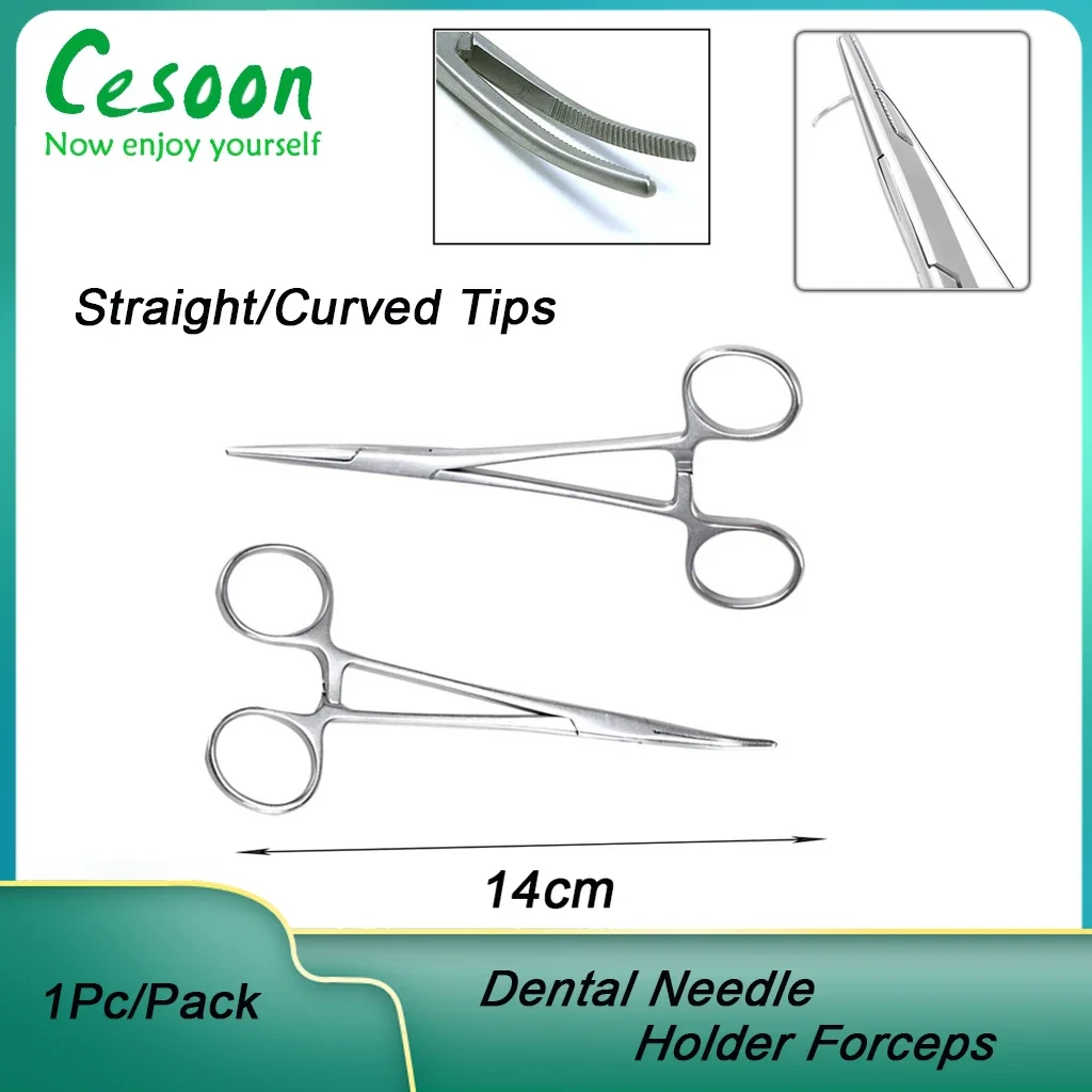 

CESOON 1Pc/Pack Dental Needle Holder Forceps 14cm Silver handle Pliers Orthodontic Tweezer Stainless Steel Oral Instrument Tools