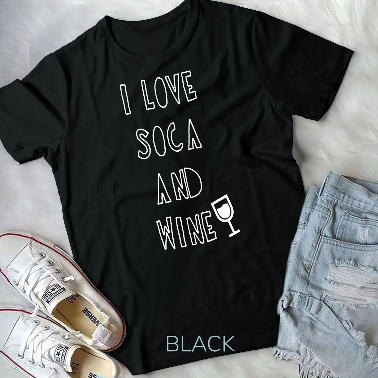 I Love Soca and Wine Gift West Indian T-shirt Unisex T-shirt