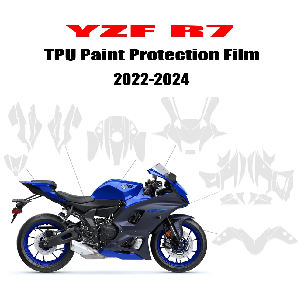 

TPU Invisible Car Film YZF R7 Accessories Complete Paint Protection Set For Yamaha YZF R7 2022-2024 TPU Body Protection Sticker