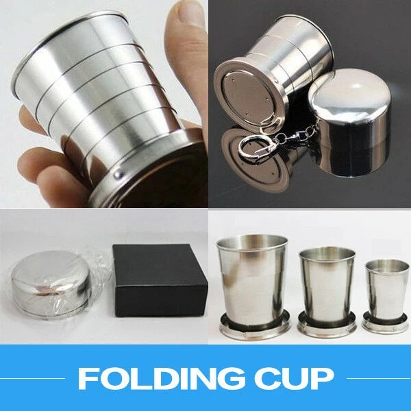 Stainless Steel Portable Travel Folding Collapsible Cup Outdoor Drinking Telescopic Cup