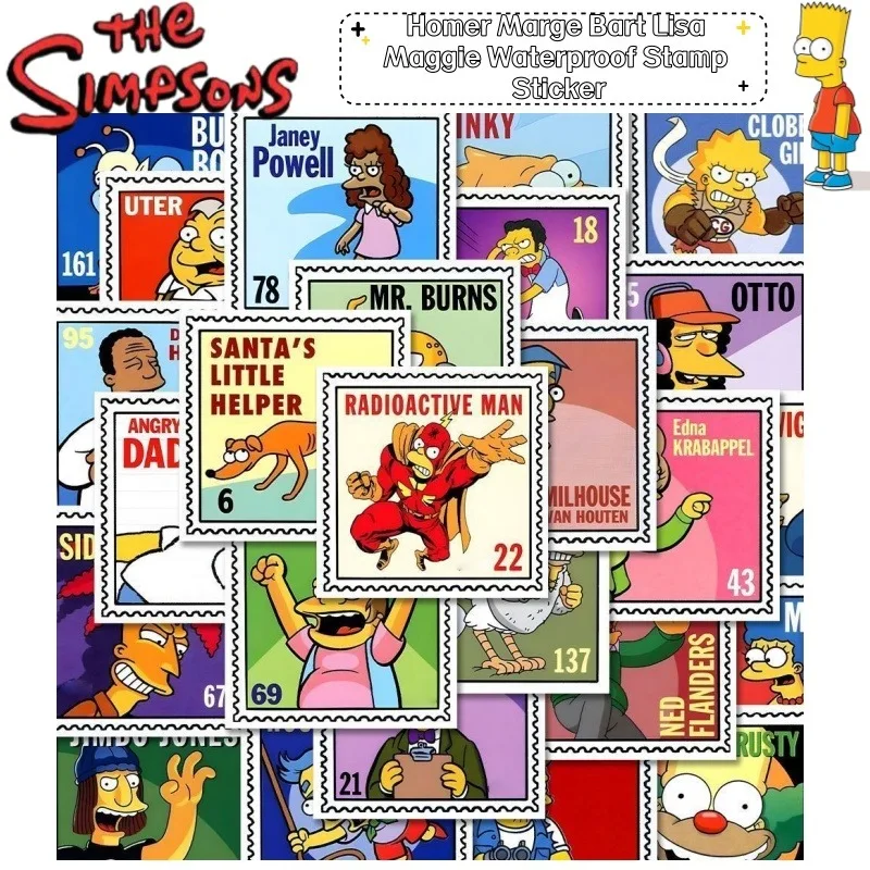 

New The Simpsons Homer Marge Bart Lisa Maggie Personalized Cartoon Anime Stamp Sticker Creative Graffiti Waterproof Sticker Gift