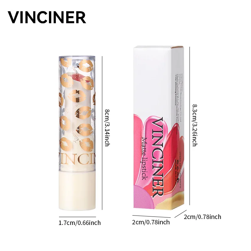 VINCINER-Impermeável hidratar batom, textura brilhante, reparação duradoura lábios, cosméticos de moda, 8 cores, venda quente