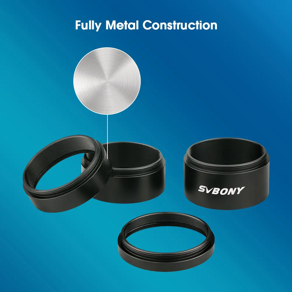Svbony astronomy teleskop m42x 0,75 verlängerung srohr kit 5mm 10mm 15mm 20mm für die Astrofotografie – Detail 4