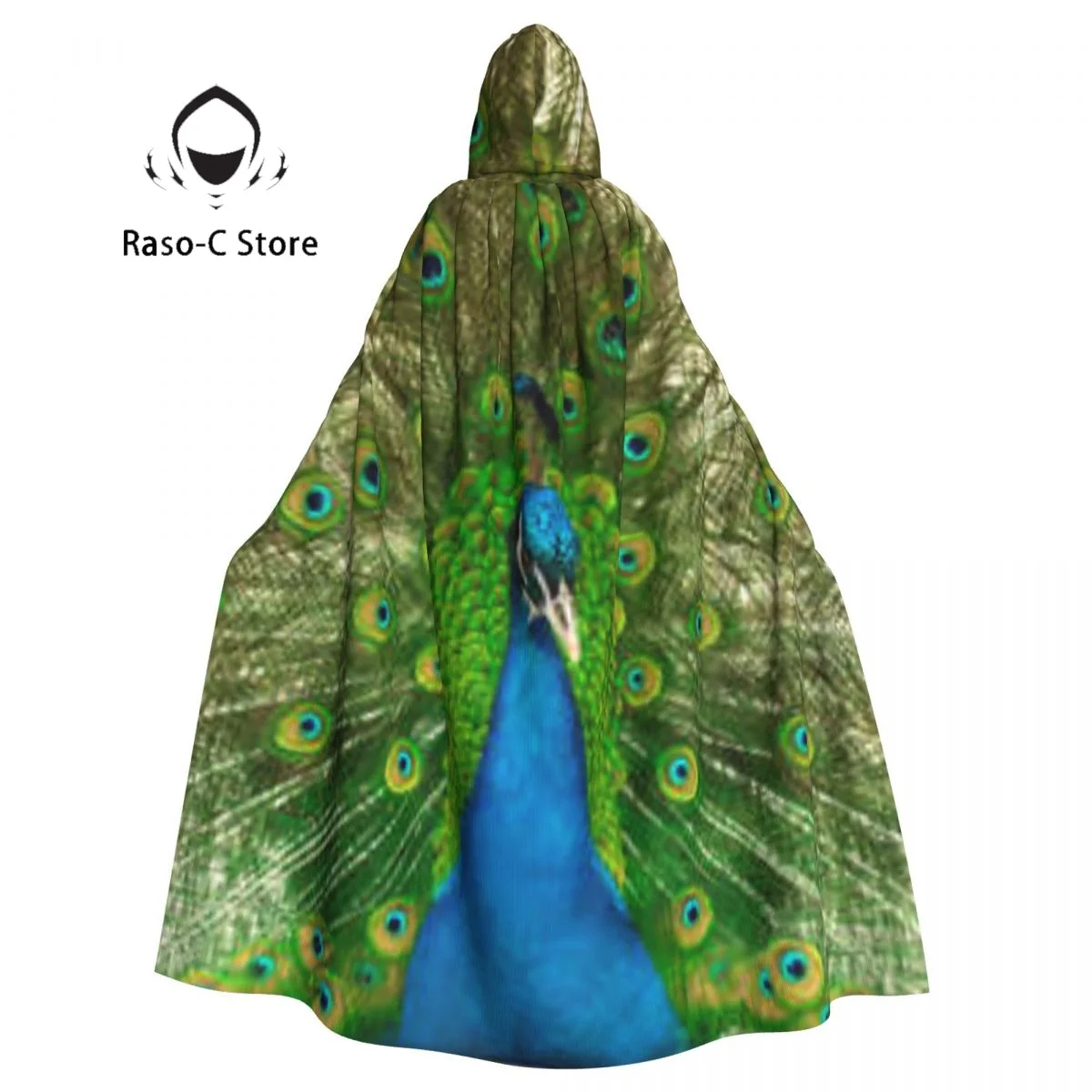 Long Cape Cloak Peacock With Tail Hooded Cloak Coat Autumn Hoodies