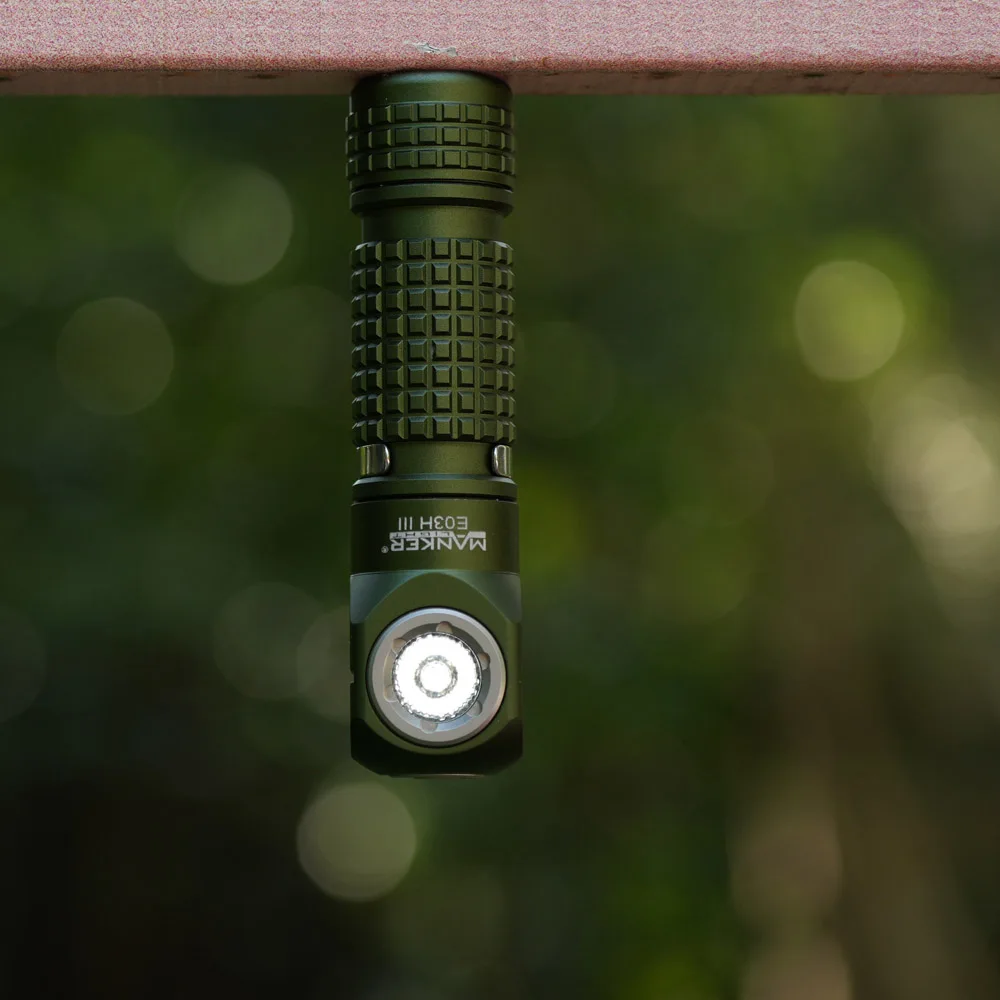 Mankerlight E03H III senter saku EDC, senter 1200 Lumens Hijau Army