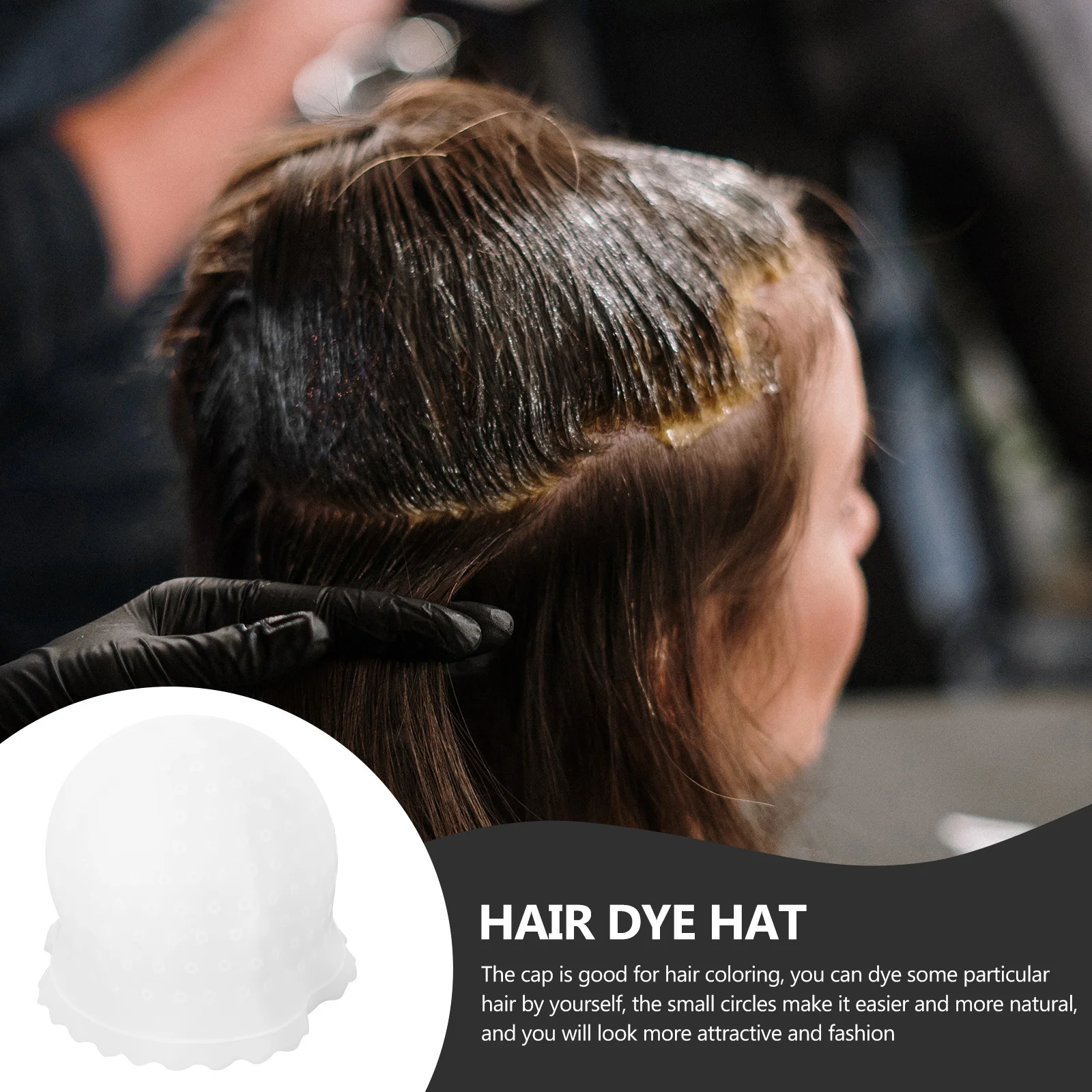 

Salon Quality Silicone Hair Dyeing Cap Fashion Highlighting Tool for Convenient Home Dyeing Hair Coloring Hat Salon Silicone Cap