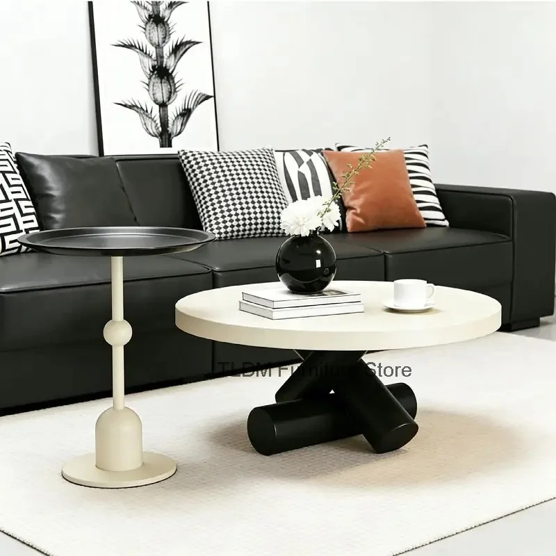 Minimalist Cross For Cylinder Round Side Coffee Accent Table Set Table Ball Shape Table Single Living Tray Room Sofa