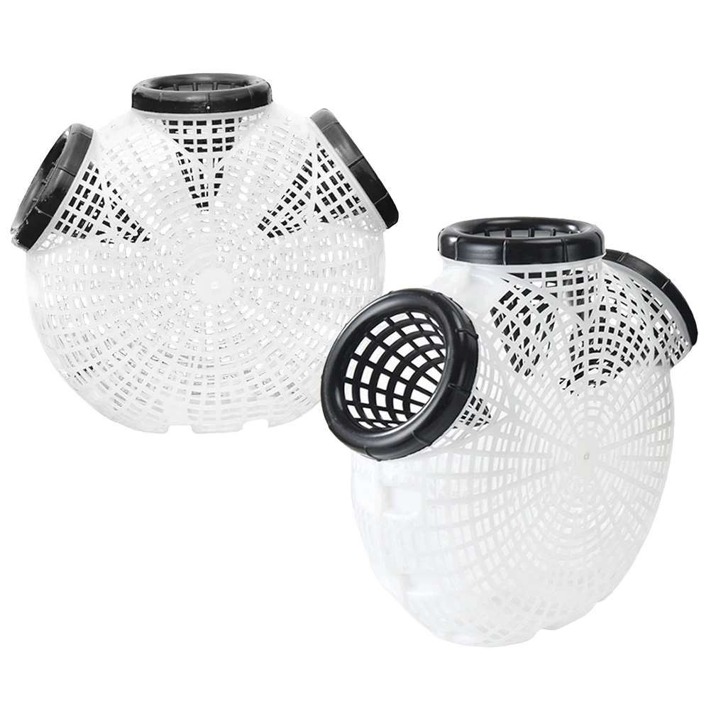 

2pcs Portable Fishing Trap Reusable Plastic Crab Lobster Shrimp Catching Cage Compact Durable Easy Assembly Mesh Netting