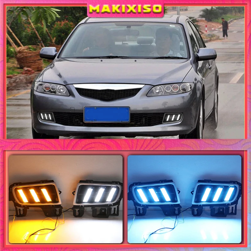 

1Pair For Mazda 6 Mazda6 2006-2009 Front Car Flashing LED Daytime Light Running Light DRL Fog Lamp Daylight Driving Light