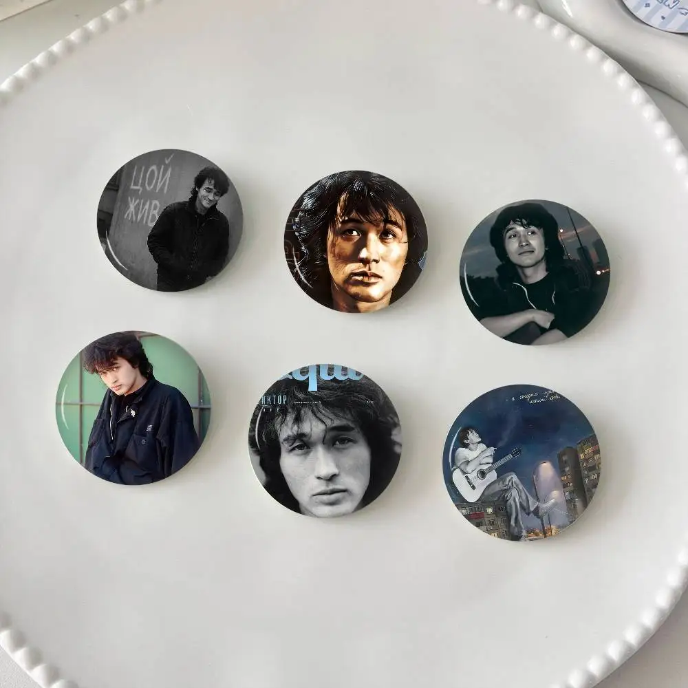 Viktor Tsoi Kreative Anstecknadeln, lustige runde Snap-in-Brosche, Abzeichen, Rucksack, Hut, Accessoires, Schmuck, Geschenke für Freunde