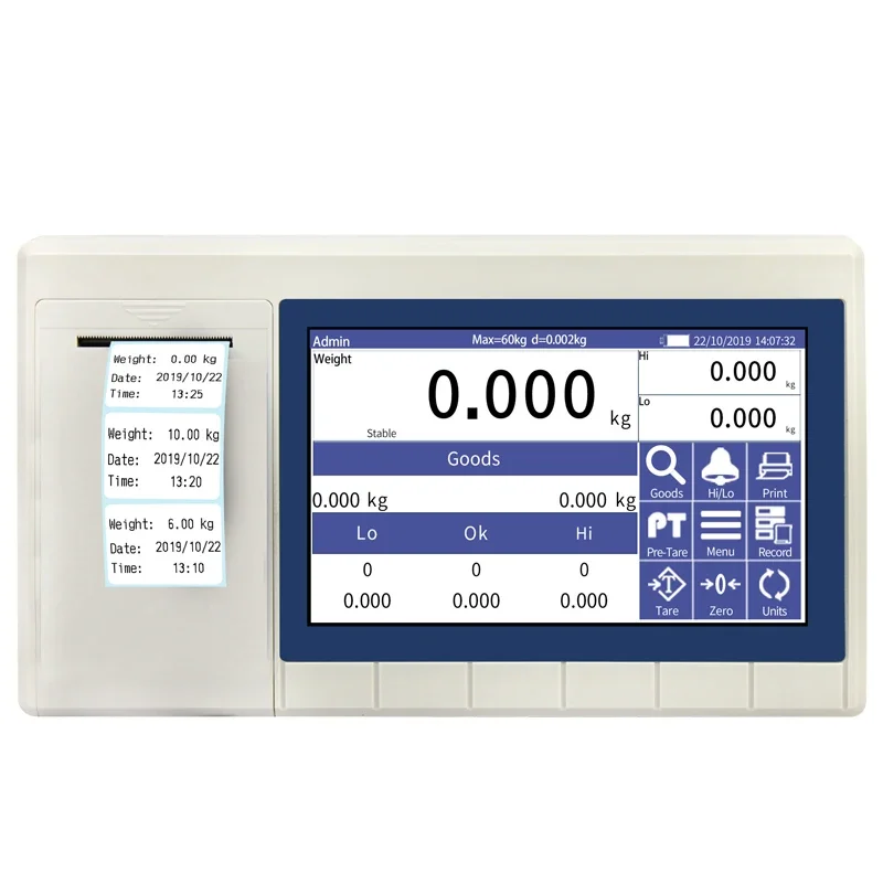 Full Touch Screen Display Digital Weighing indicator for Platform/Floor Scales with Printer