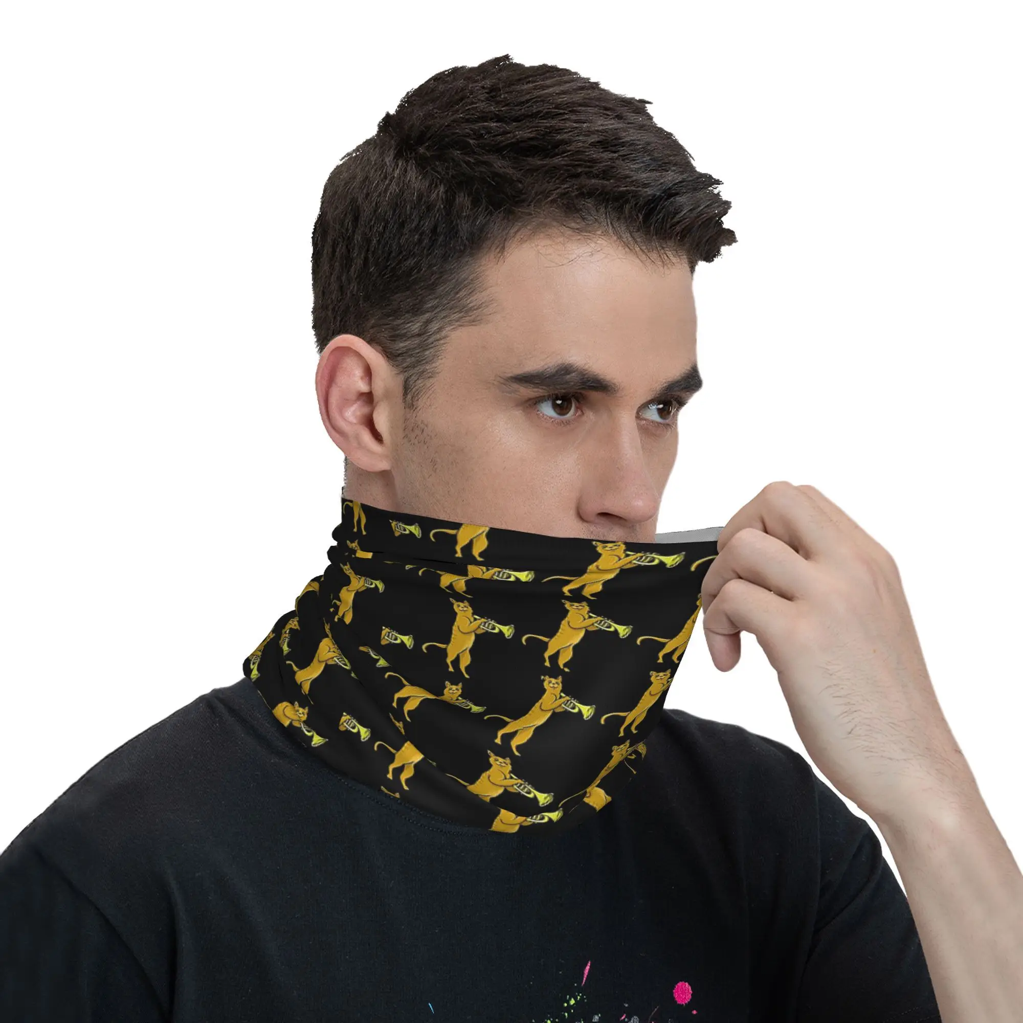 Trompet Kat Bandana Halsbeenkap Gedrukt Masker Sjaal Warme Hoofdband Rijden Voor Mannen Vrouwen Volwassen Winter