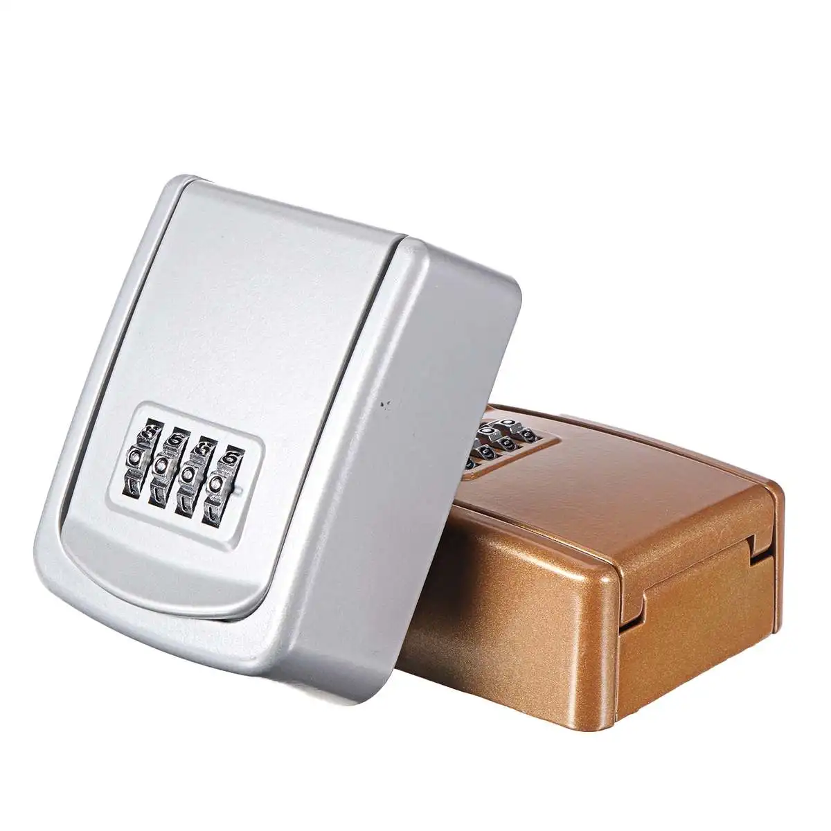 Key Lock Box Wall Mounted Zinc Alloy Key Safe Box Weatherproof 4 Digit Combination Key Storage Security Lock Box Indoor Outdoor