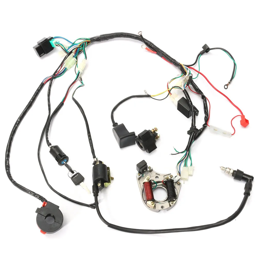 

1 Set Cdi Wire Harness Assembly Suitable for 50 70 90 110Cc Atv Off-Road Motorcycle Electric Start Quad Ignition Wiring Kit