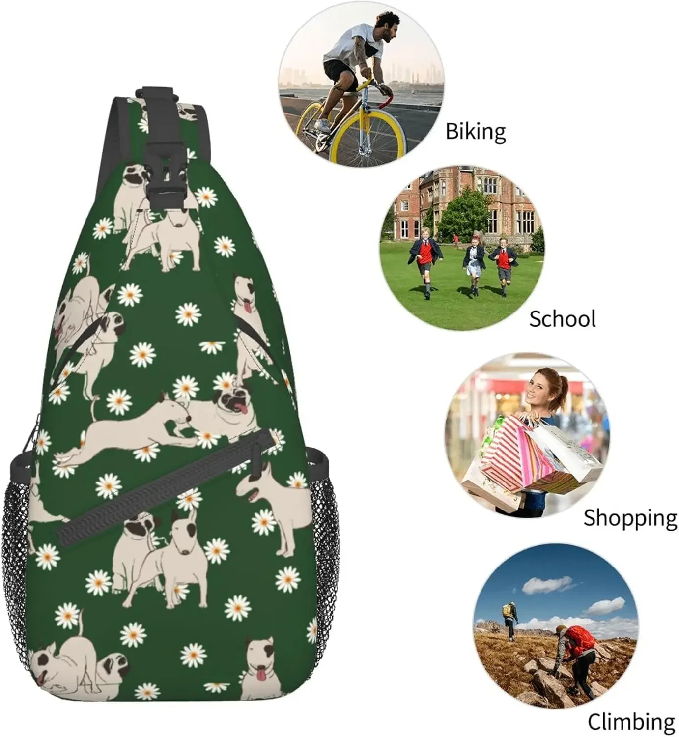 Afbeelding 3: Hond Sling Leuke Crossbody Borst Dagrugzak Casual Rugzak Dierenschouder Leuke herentas