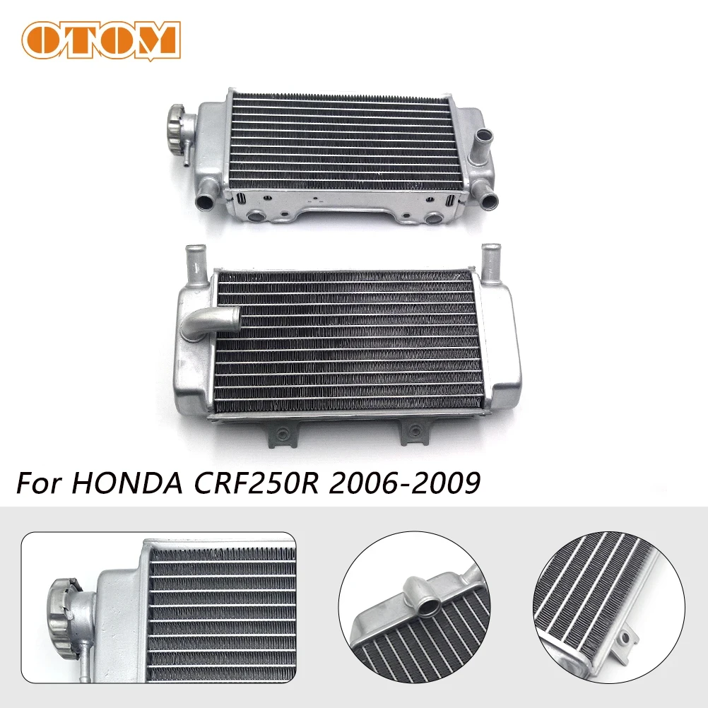 

OTOM Motorcycle Radiator For HONDA CRF250R 2006-2009 Engine Cooler Cooling Water Tank Aluminum Left Right Dirt Bikes Accessories