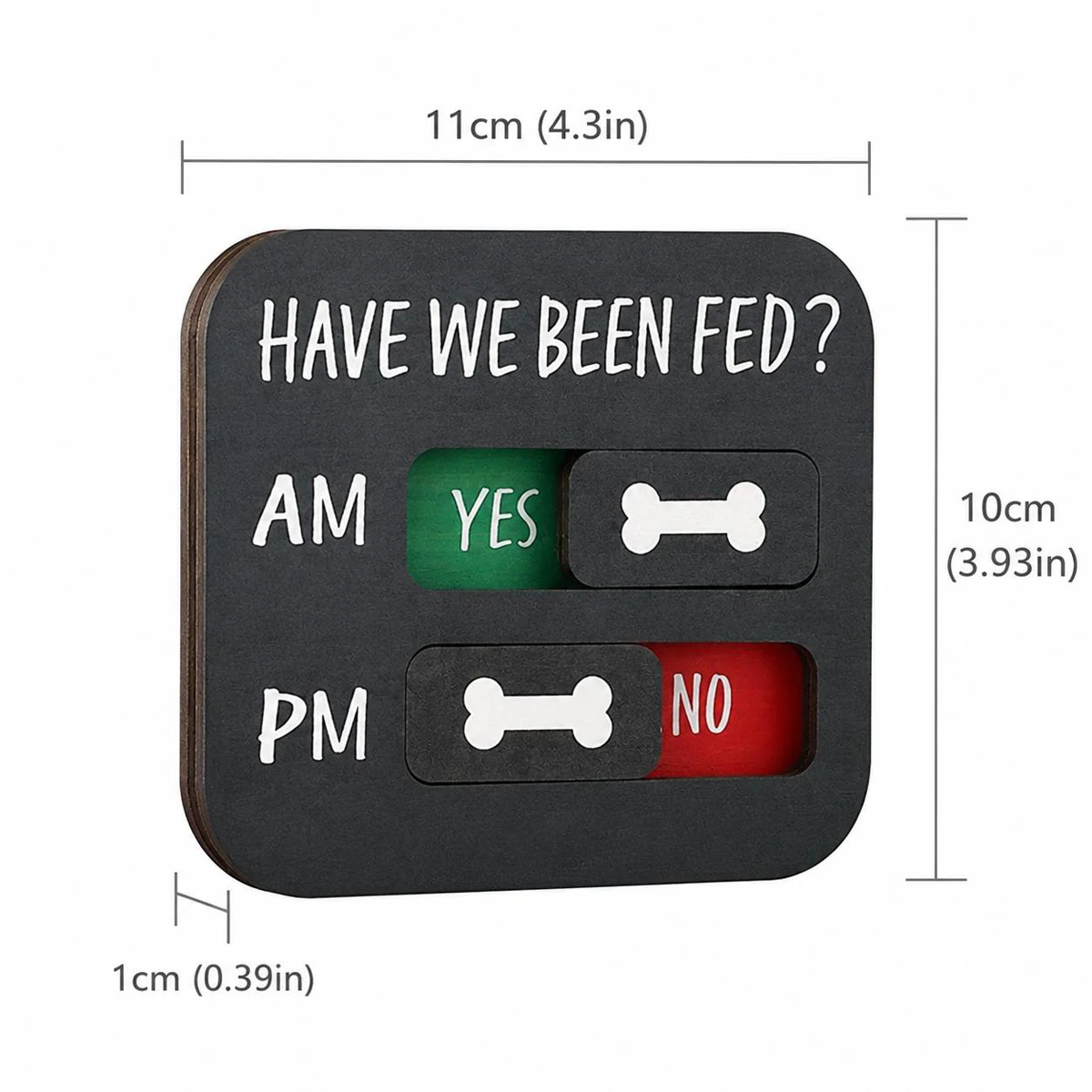Wooden Pet Feeding Reminder Board, AM/PM Reminder Chart for Cats & Dog, Food Schedule, Great Gift for Pet Lovers, Birthday Decor