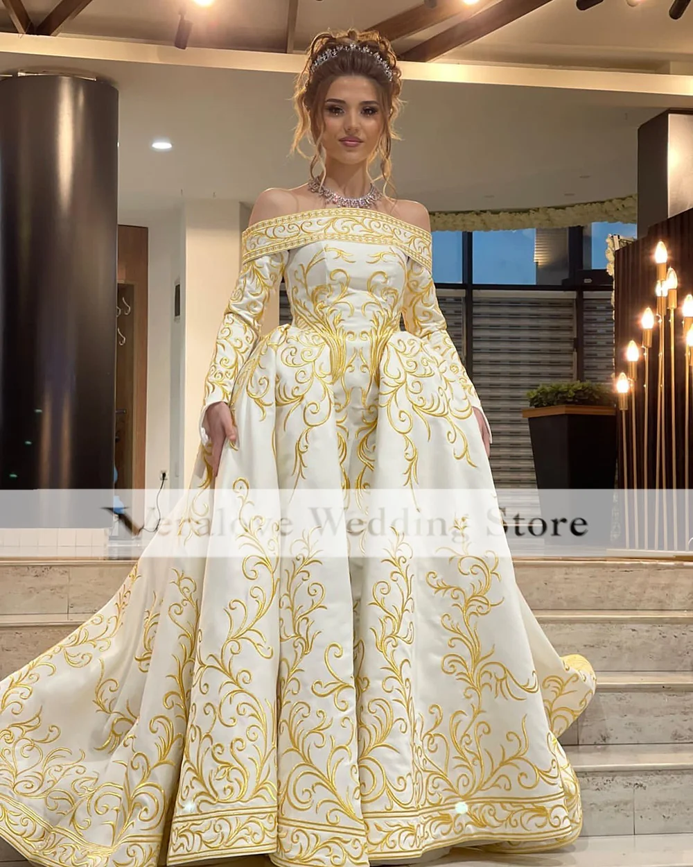 Vestidos De Noche De caftán De Albania, tradicional De Israel, mangas largas, apliques dorados, vestido De graduación, bata De boda