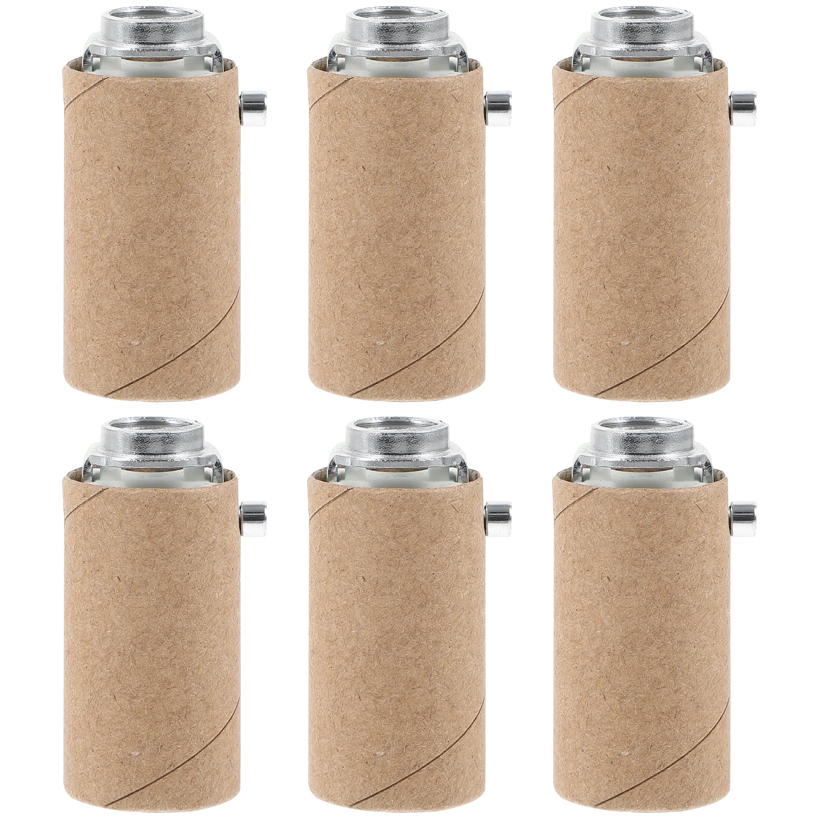 

6pcs E12 Lamp Light Fixture Parts Bulb Holder Candelabra Socket Replacement 220V Paperboard Insulator Ceramic Parts Lighting DIY