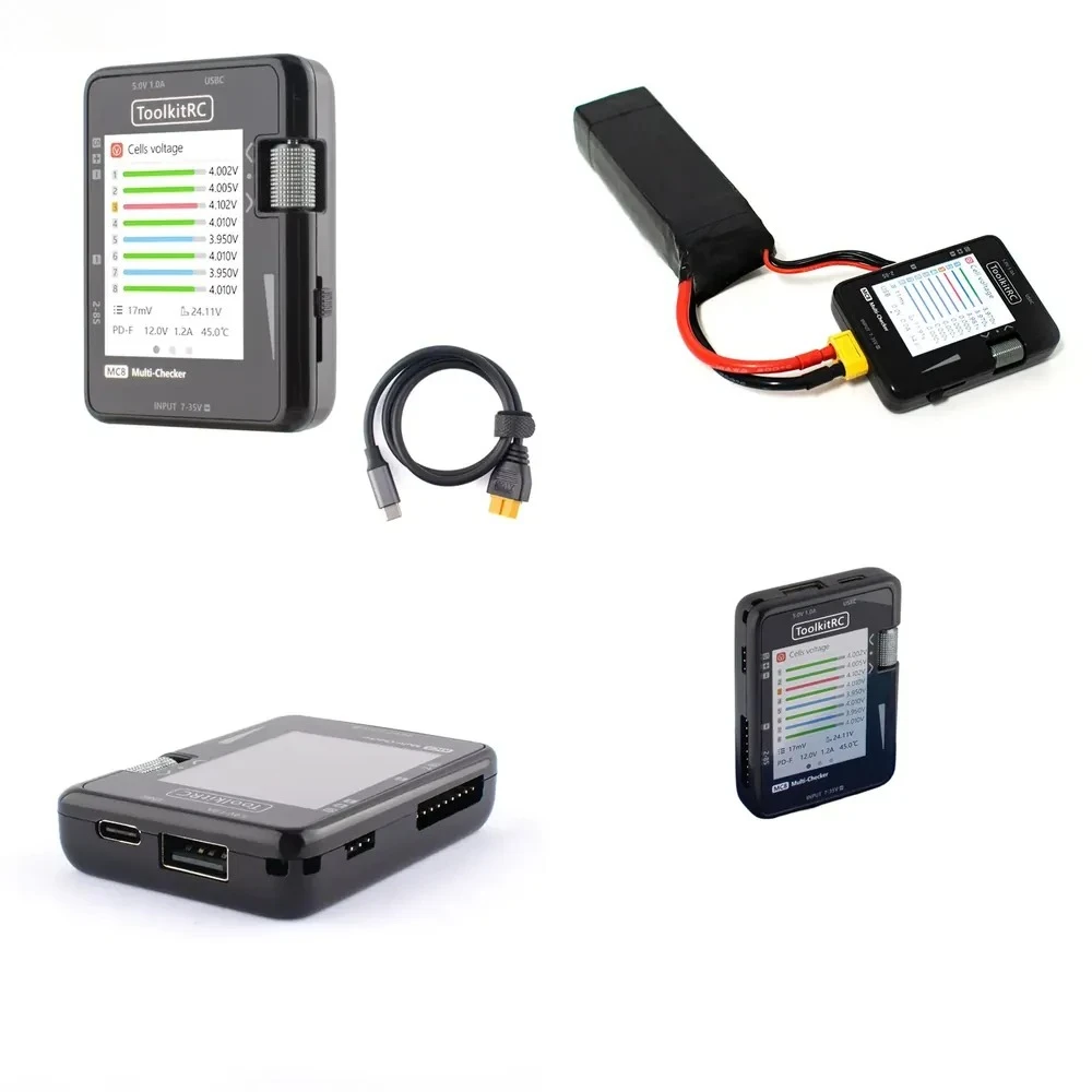 for ToolkitRC MC8 Mini Size Cell Checker 32 Bit Battery Multi Checker with PWM Output PPM SBUS Readout and USB C Fast