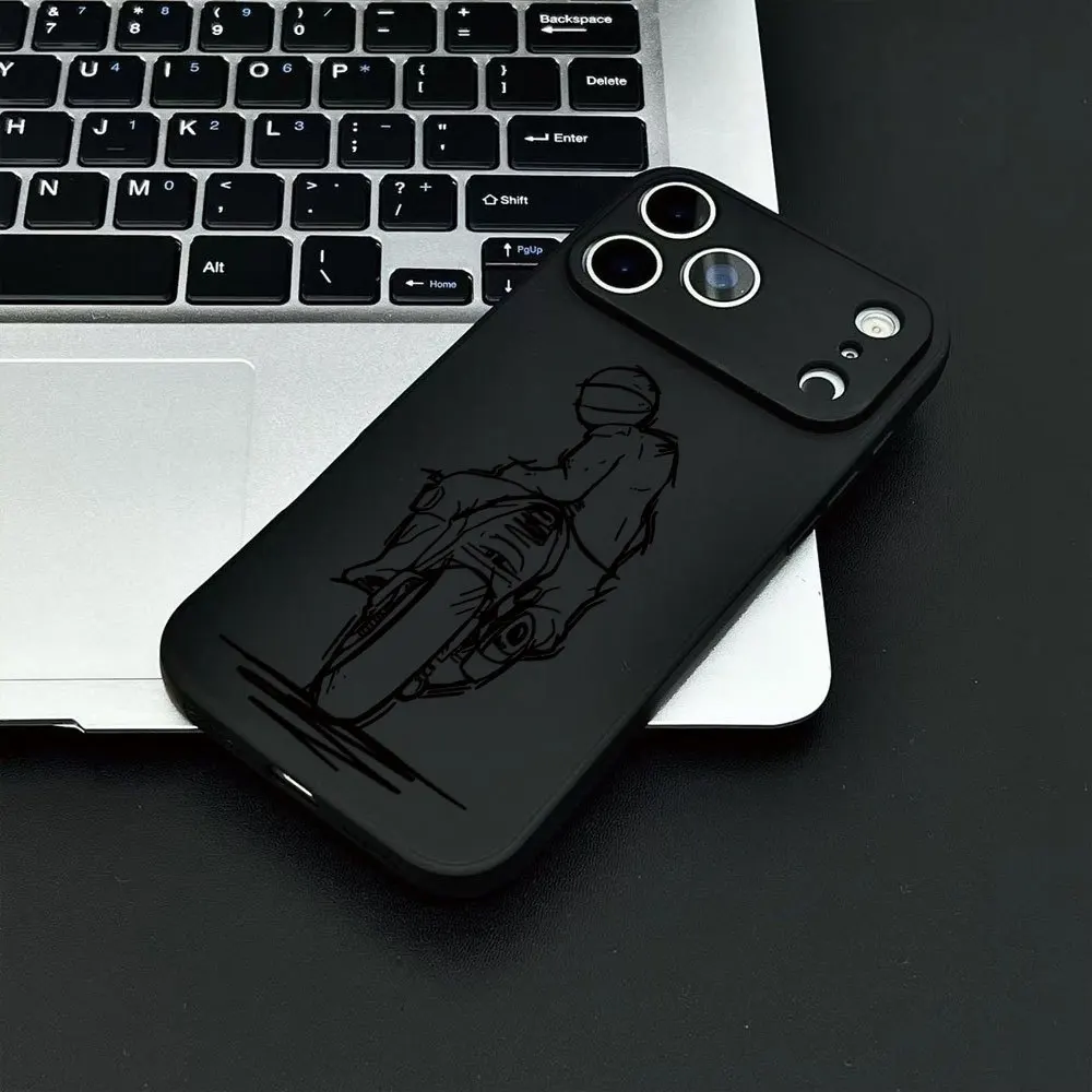 Extremely simple rider motorcycle phone case suitable for iPhone 17 16 15 14 13 12 11 Pro/Max/Plus anti drop and shockproof