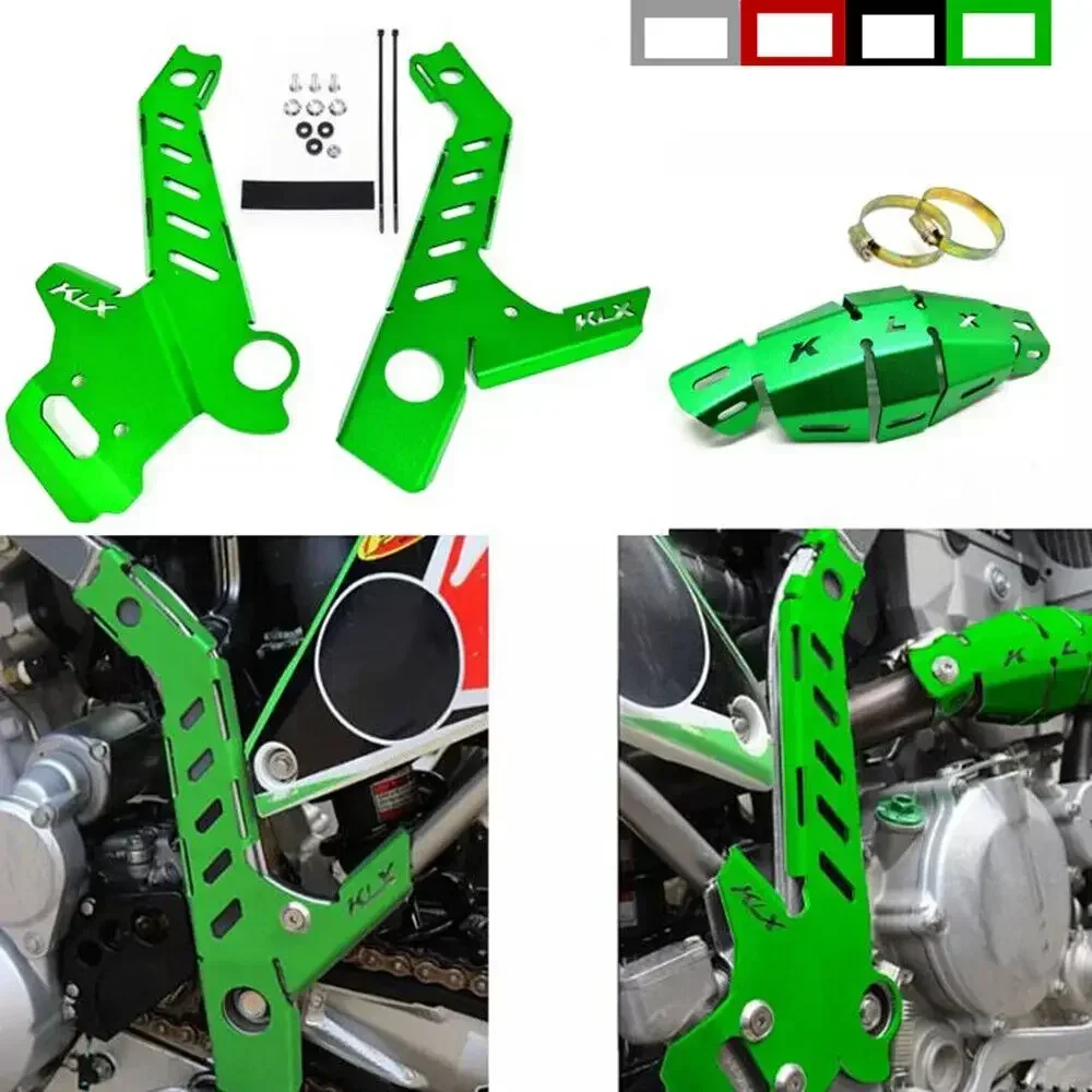 Frame protective cover and exhaust pipe insulation cover For KAWASAKI KLX300R KLX 300R 2021 2022 2023