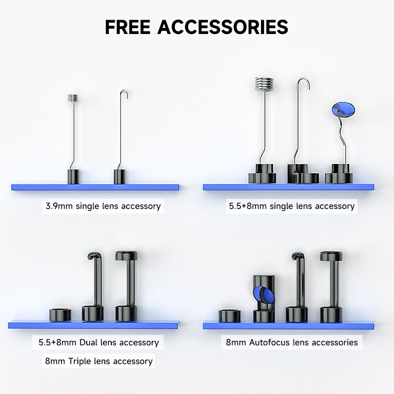 5''IPS Screen Industrial Endoscope Video Autofocus Camera HD1080P Single Dual Triple Lens Pipe Inspection Borescope Waterproof