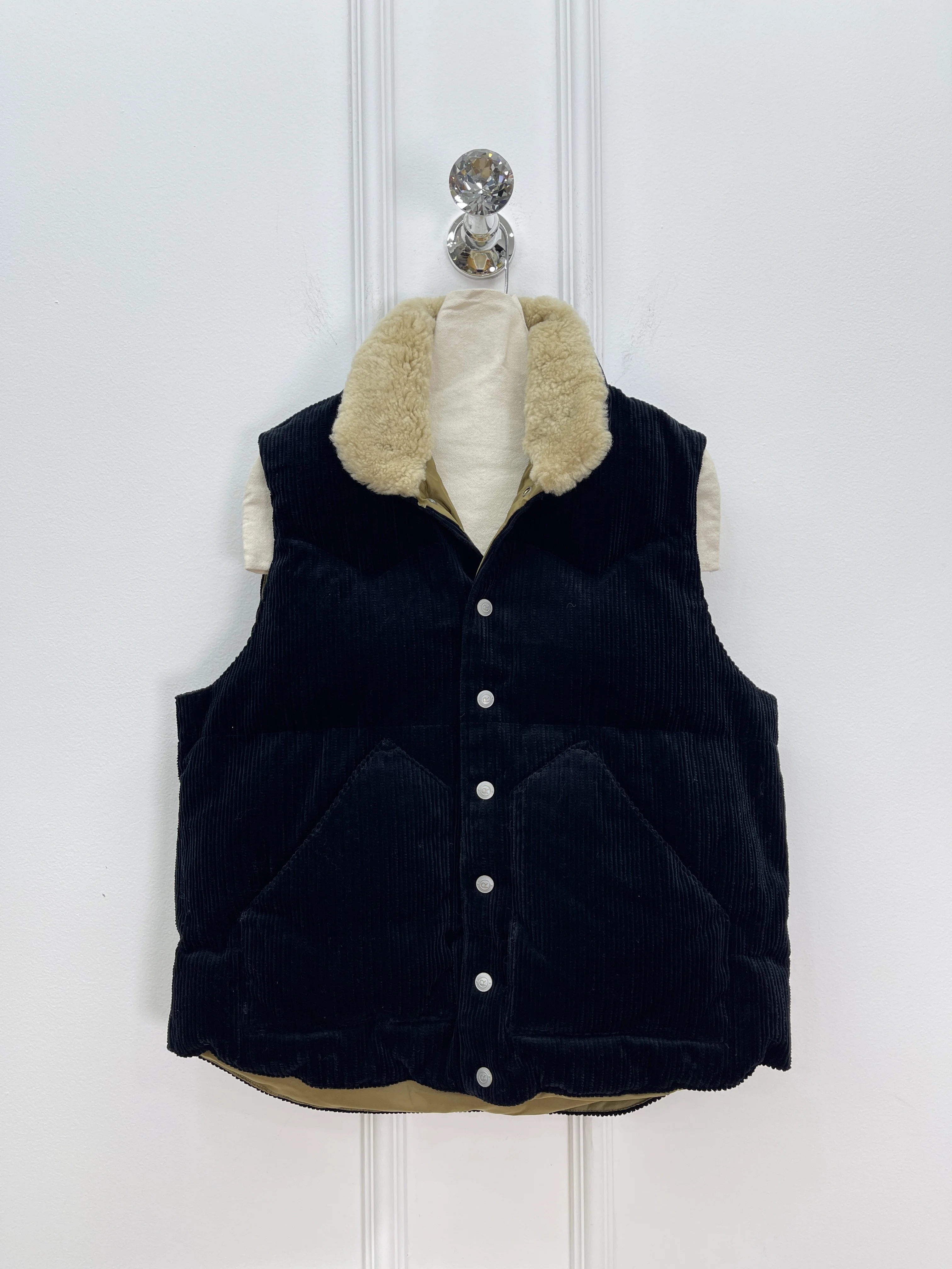 جديد الخريف/الشتاء عالية الجودة الرجعية نمط سروال قصير الفراء طوق مبطن سترة القطن للنساء