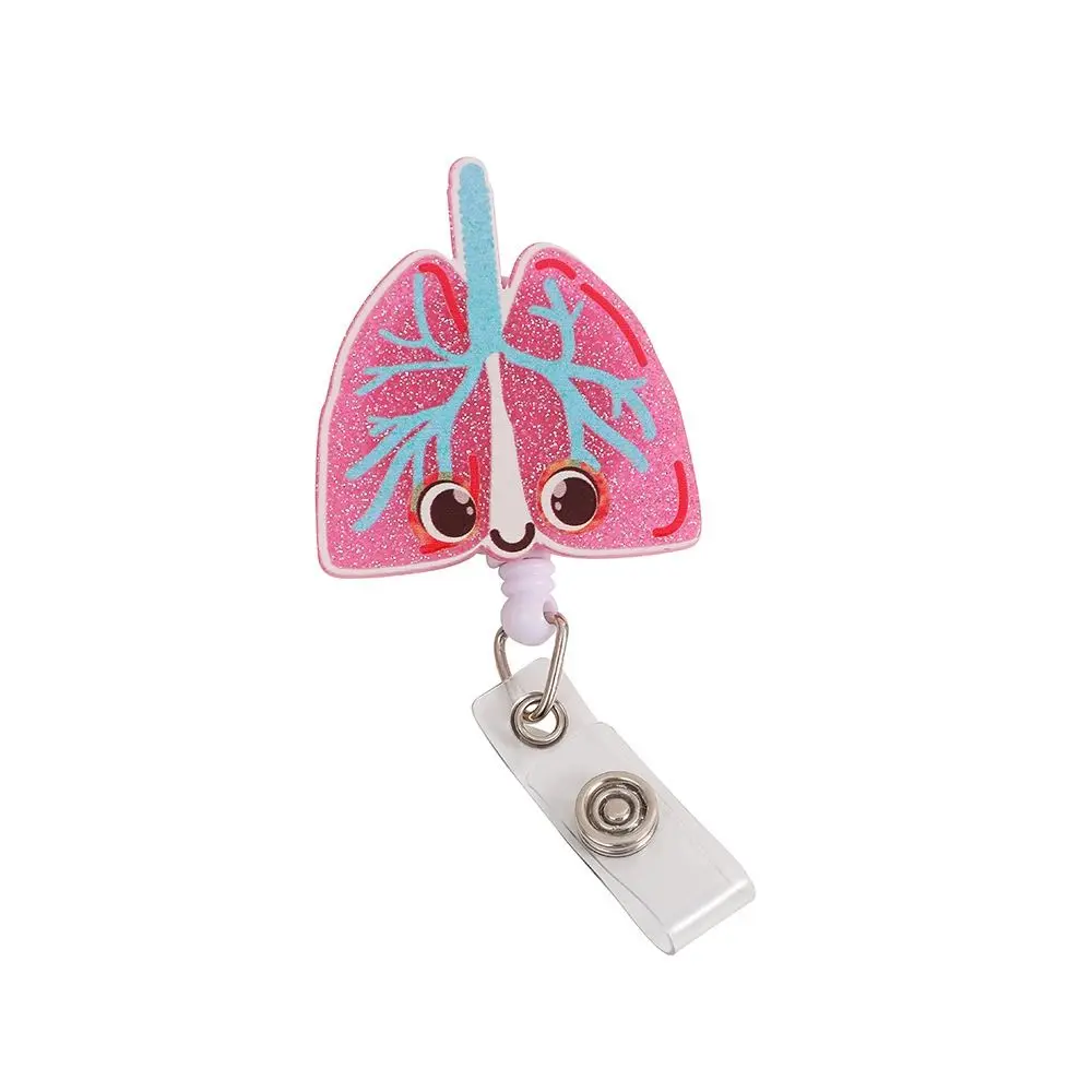 

Stretchable Organs Badge Clip Fall-proof High Resilience Retractable Badge Reel Work Card Clip with Back Clip Nurse Badge Holder