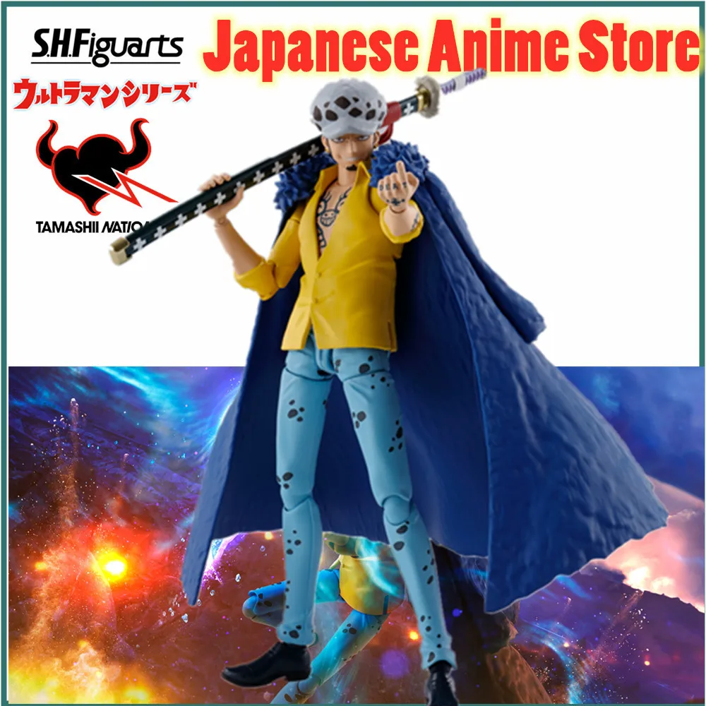 Stock Original Bandai Anime Figure One Piece S.H.Figuarts TRAFALGAR.LAW The Raid on Onigashima PVC Action Figurine SHF Toys