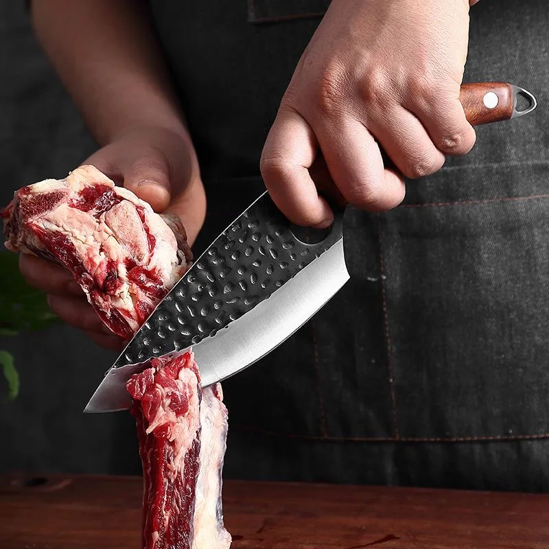 6-inch Slicing Meat Knife Forged Boning Knife Stainless Steel Handmade Non-stick Sharp Blade Boning Knife Wood Handle