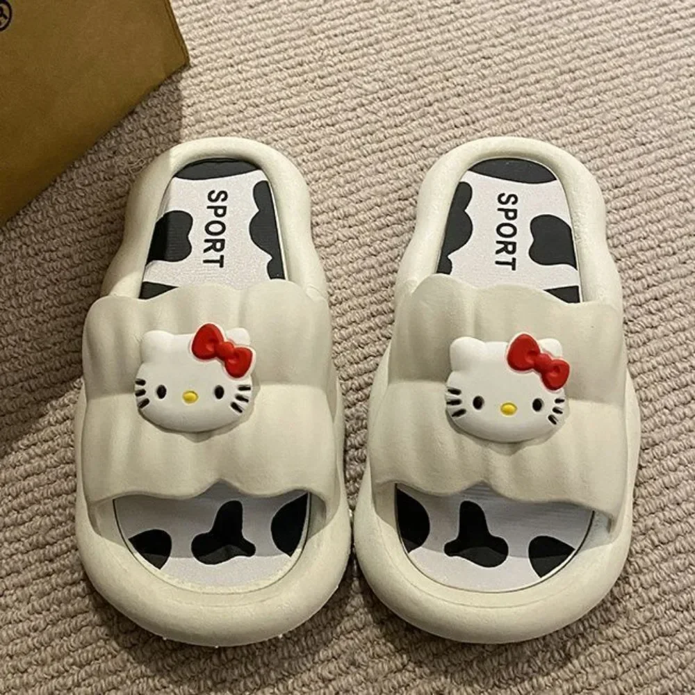 Meninas chinelos de pvc kawaii anime sanrio olá kitty bonito dos desenhos animados kt gato fora vestindo banho sala escândalo presentes para meninas meninos