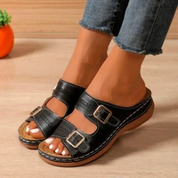 2026 Summer Fashion Slippers Women Premium Orthopedic Open Toe Shoes for Women's Anti-slip Platform Wedge Retro Sandals Female - Image 5