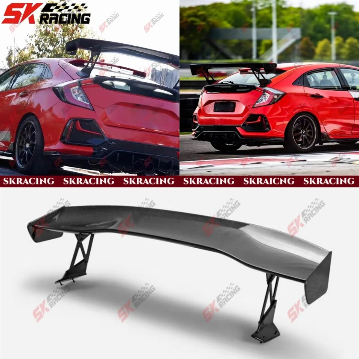 

Подходит для Honda Civic Type-R FK8 2017-21, глянцевое/коное/углеродное волокно, задний спойлер, крыло
