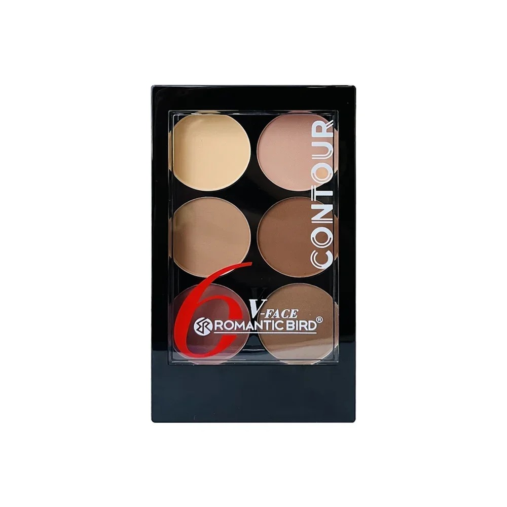 6 Colors Highlight Contouring Powder Palette Face Shadow Contouring Powder Makeup Palette With Brush Face Bronzer Color Correcti