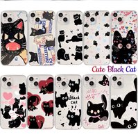 Cute Pet Black Cat Casing For OPPO Realme C75 C63 C65 C53 C65 C67 C53 C55 5 5i 8i 7 7i C35 9 9I 12 Pro Max Case Cartoon  Soft