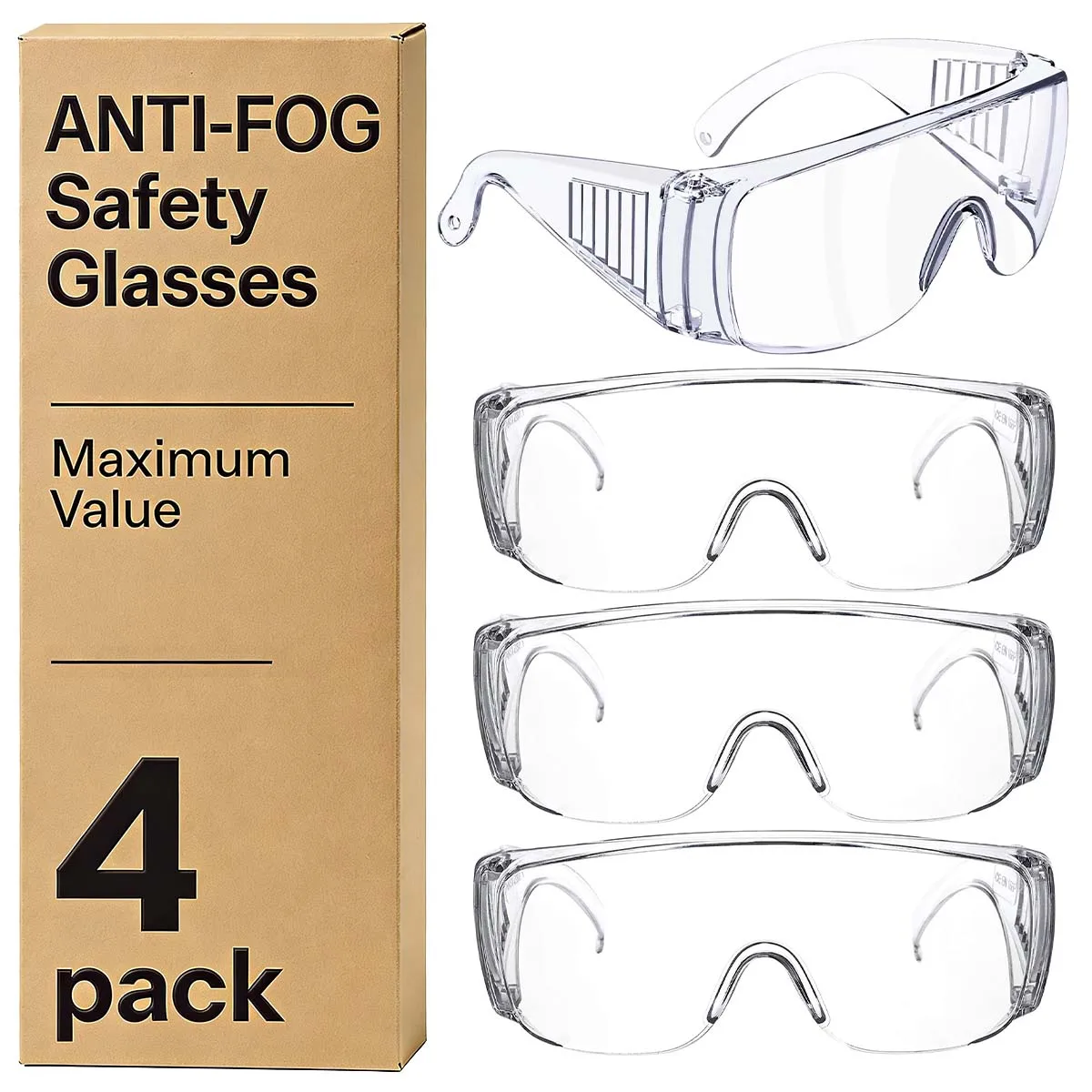 

4 шт., прозрачные защитные очки, очки для мужчин и женщин, тонированные, против запотевания, царапин, блики, модель HM2